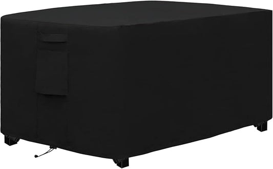 Easy-Going Outdoor Fire Pit Cover Rectangle 52" Lx34 Wx24 H, Durable Outdoor Gas Firepit Cover, Waterproof and Weatherproof Cover for Fire Pit, Black