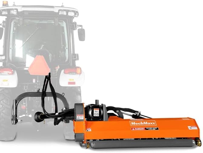 60" Inch PTO Drive 3 Point Hitch Offset Flail Ditch Bank Mower for 25-60HP Tractor, 77'' Offset Distance,60°/90° Rotation Angle, 24 Hammers, Model VAM60
