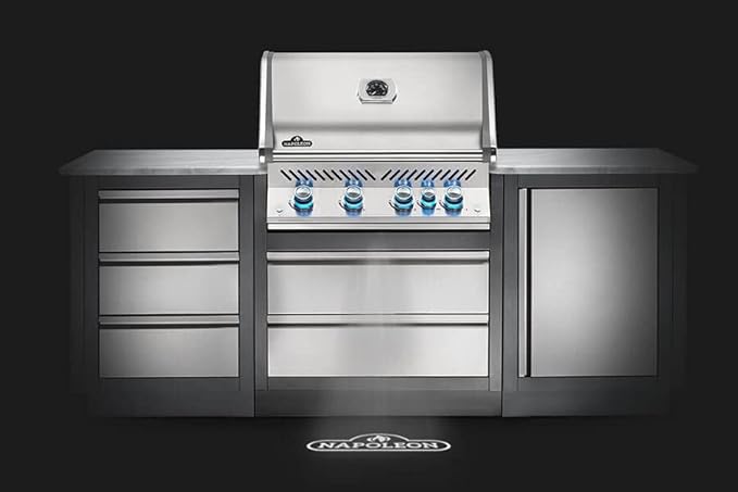 Napoleon BIPRO500RBNSS-3 Built-in Prestige PRO RB Natural Gas Grill Head, 500 sq.in. + Infrared Infrared Rear Burner, Stainless Steel