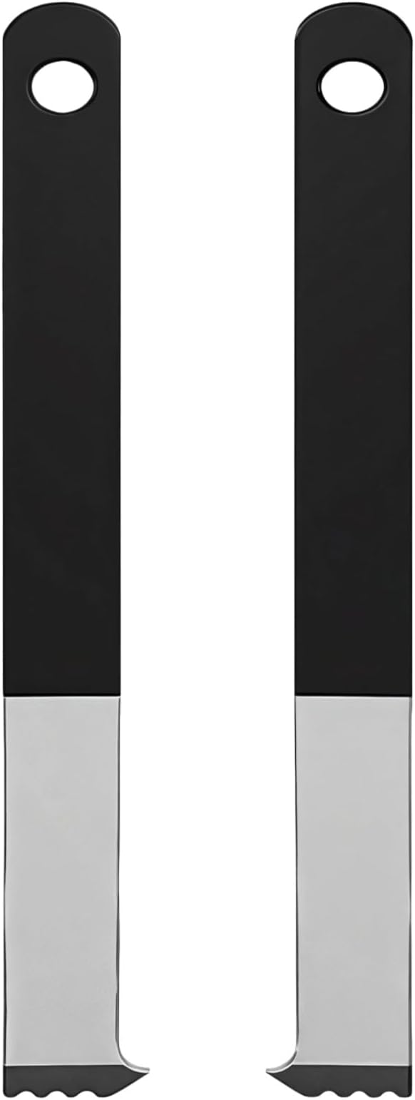 2 Pcs Paver Puller Tool with Serrated Edge, Heavy Duty Metal Paving Brick Extractor, 8.9 Inches, Comfortable Black Plastic Handle for Easy Garden Patio Paver Replacement
