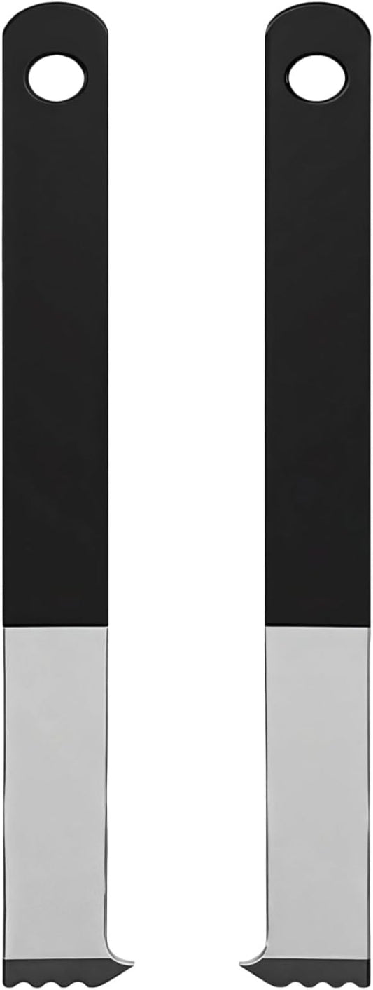 2 Pcs Paver Puller Tool with Serrated Edge, Heavy Duty Metal Paving Brick Extractor, 8.9 Inches, Comfortable Black Plastic Handle for Easy Garden Patio Paver Replacement