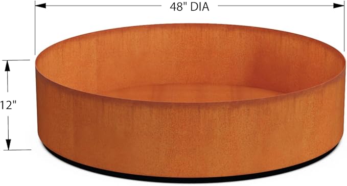 PLANTERCRAFT Corten Steel Metal Planter Box, Round Sizes, Modern Garden Steel planters for Commercial and Residential Outdoor Use.