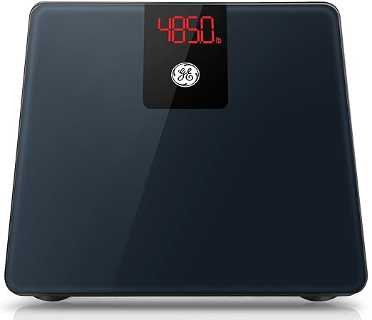 GE Bathroom Scale for Body Weight, Digital Weight Scales 500lb Heavy Duty Measuring Device for People Accurate BMI Weighing Machine with Bluetooth, Black