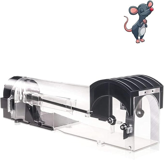 Humane Mouse Traps, 12 inches Enlarged No Kill Rat Live Traps for Chipmunks, Reusable Catch and Release Mice, Pet and Children Friendly Mouse Trap That Work (Black 1Pack)