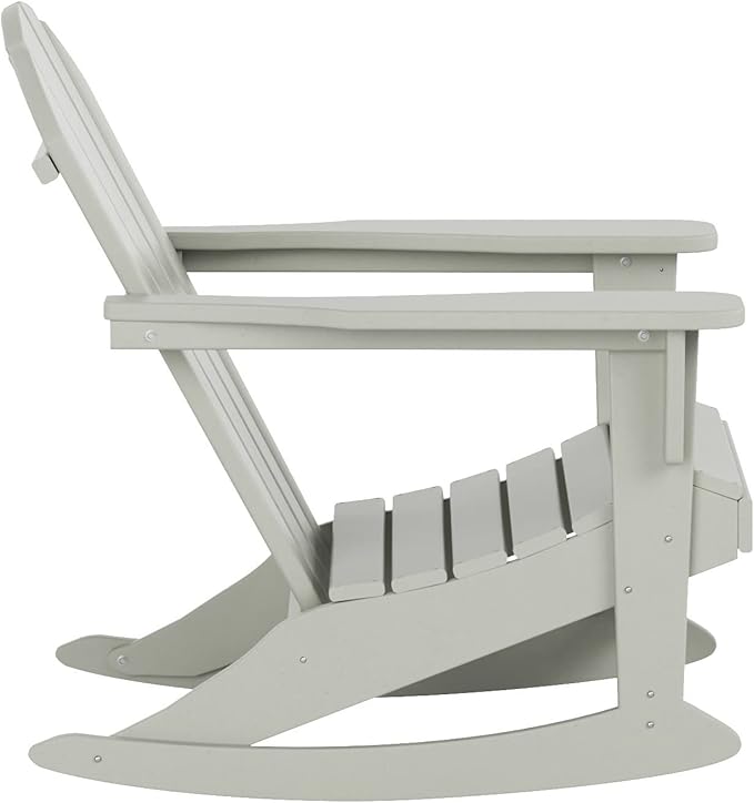 WestinTrends Malibu Outdoor Patio Porch Rocking Adirondack Chair (Set of 4), Sand