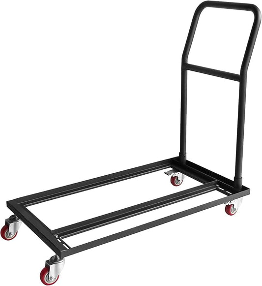Folding Chairs Dolly, 2 Swivel Casters with Brakes, L-Shaped Steel Storage Cart Commercial & Home Kitchen Folding Chair Racks