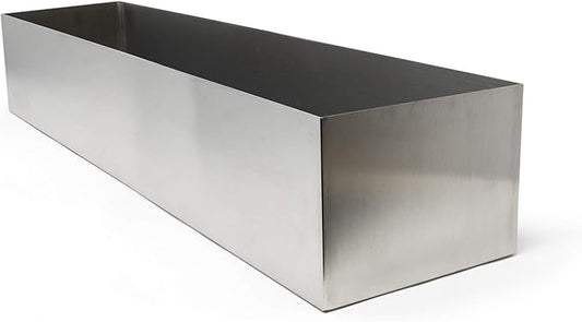 Buhbo Modern Trough Rectangle Planter Large 32 inch (8"x 6") Brushed Stainless Steel