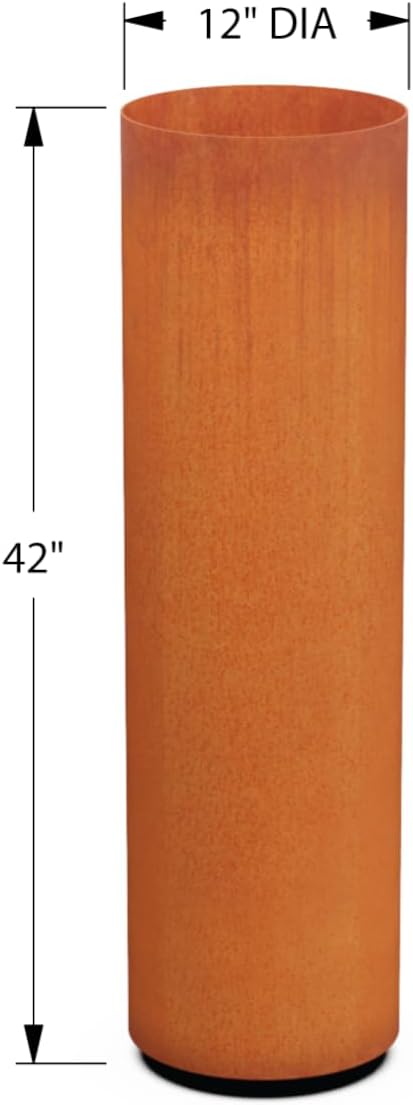 PLANTERCRAFT Corten Steel Metal Planter Box, Round Sizes, Modern Garden Steel planters for Commercial and Residential Outdoor Use.