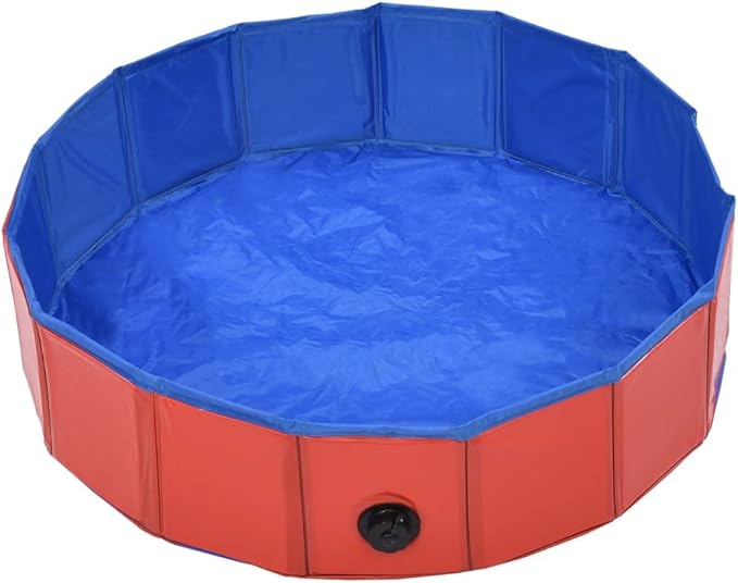 Foldable Dog Swimming Pool, Foldable Pet Swimming Pool, Portable Dog Pool, Bath Pool Collapsible Dog Pet Pool Bathing Tub, 31.5"x7.9" PVC Red