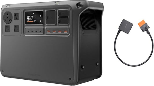 DJI Power 2000 Portable Power Station, SDC to Mavic 3 Cable, 2048Wh LFP Battery, Compact Size, 3000W Stable Output, Drone Ready in 30 Mins, Camping, Filmmaking, Flight Session