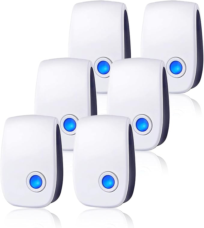 Upgraded Ultrasonic Pest Control Repeller Pest Control Electronic Pest Repellent Plug in Indoor for Rodents Mice Cockroach Bug Roach Mosquitoes Insects Spiders 6 Packs