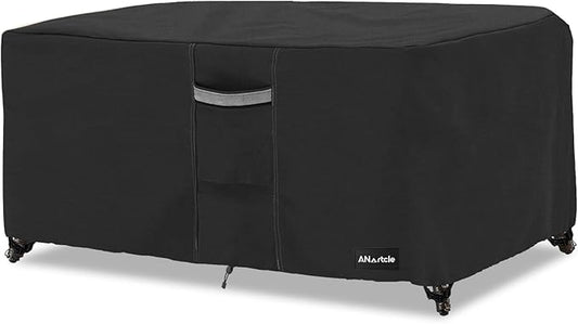 Patio Coffee Table Cover, 600D Waterproof Heavy Duty Rectangular Outdoor Table Cover,Patio Furniture Covers,48 x 28 x 16 inch,Black