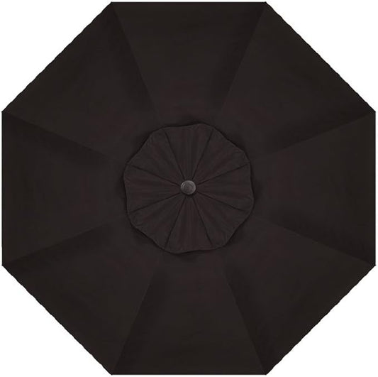 Treasure Garden Deluxe Auto-Tilt Octagon Market Umbrella, 11ft - Outdoor Patio, Deck, Pool, Backyard Stand Alone Umbrella - Heavy Duty w/Black Frame & Obravia2 Fabric (Black)