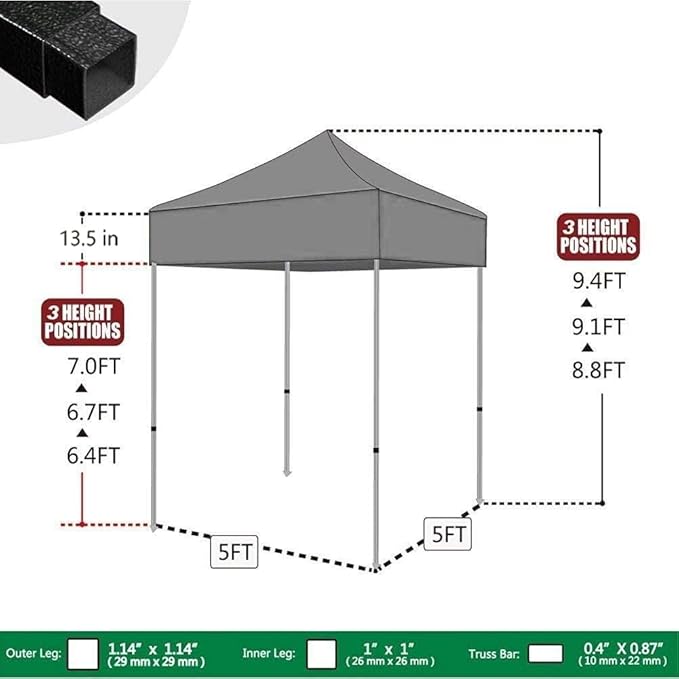 Eurmax USA 5'x5' Pop Up Canopy Tent Commercial Instant Canopies with Heavy Duty Roller Bag,Bonus 4 Sand Weights Bags (Turquoise)