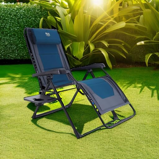 TIMBER RIDGE Zero Gravity Chair Oversized Recliner 350lbs Capacity Patio Lounge Chair Padded Lawn Chair with Headrest XXL for Outdoor, Camping, Patio, Lawn