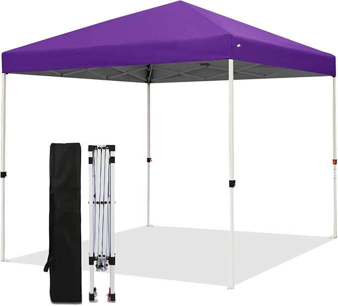 Northroad 8X8 FT Pop Up Canopy, Outdoor Instant Canopy Tent w/Carrying Bag, Portable Gazebo Shelter for Wedding Party,Commercial Event,Patio,Garden,Beach -Purple