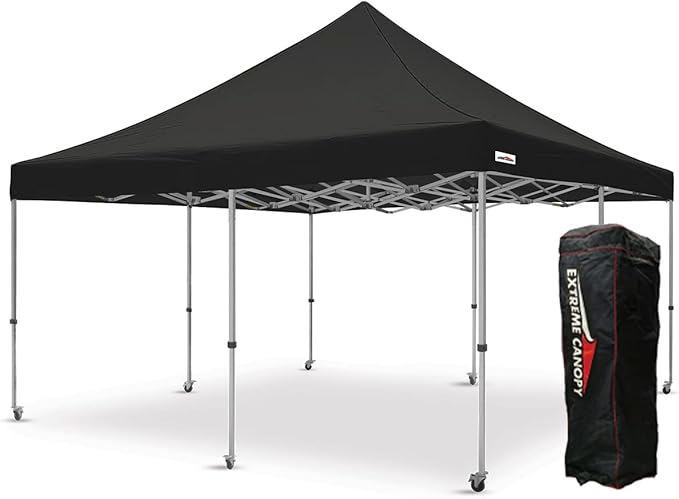 Extreme Canopy Commercial Heavy Duty Aluminum Instant Popup Canopy Tent (Black, 16ft x 16ft)