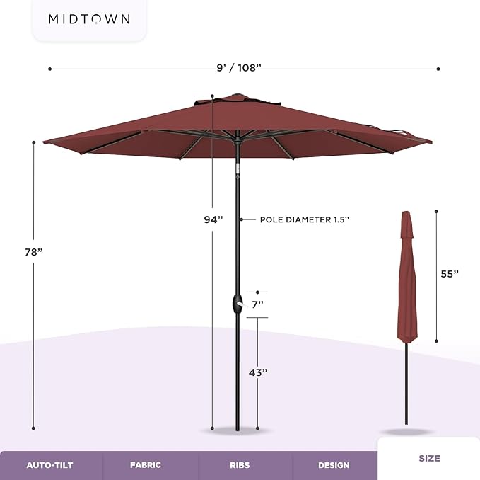 Midtown Umbrellas Patio Umbrella Color 330