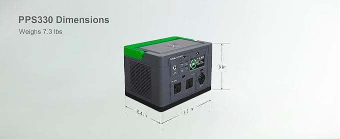 Schneider OffGrid 332Wh Portable Power Station, PPS330 Portable Solar Generator with Wireless Charging Pad, for Camping or Home