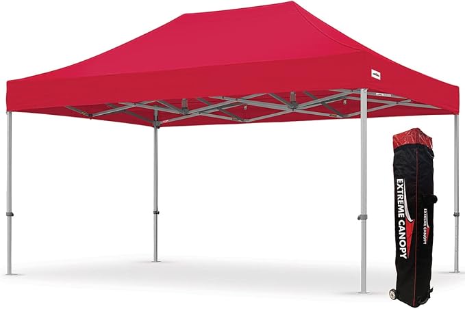 Extreme Canopy Commercial Heavy Duty Aluminum Instant Popup Canopy Tent (Red, 10ft x 15ft)