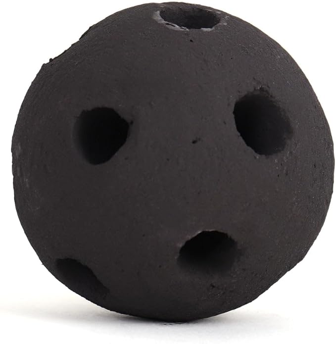 Ceramic Fire Balls - Hollow 3" Lava Rock for Fire Pits - Propane & Gas Fire Pits and Fireplace - Ceramic Spheres for Outdoor and Indoor Use - Natural Lava Stones (30 Pack, Black)