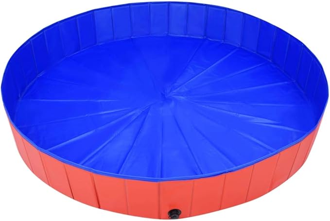 Foldable Dog Swimming Pool, Foldable Pet Swimming Pool, Portable Dog Pool, Bath Pool Collapsible Dog Pet Pool Bathing Tub, 78.7"x11.8" PVC Red