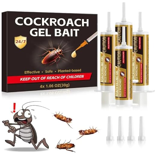4 Tubes Cockroach Gel Bait, Powerful Roach Repellent Bait Trap Infestation Solution Indoor for Home, Ready-to-Use Cockroach Deterrent for Kitchen Home RV