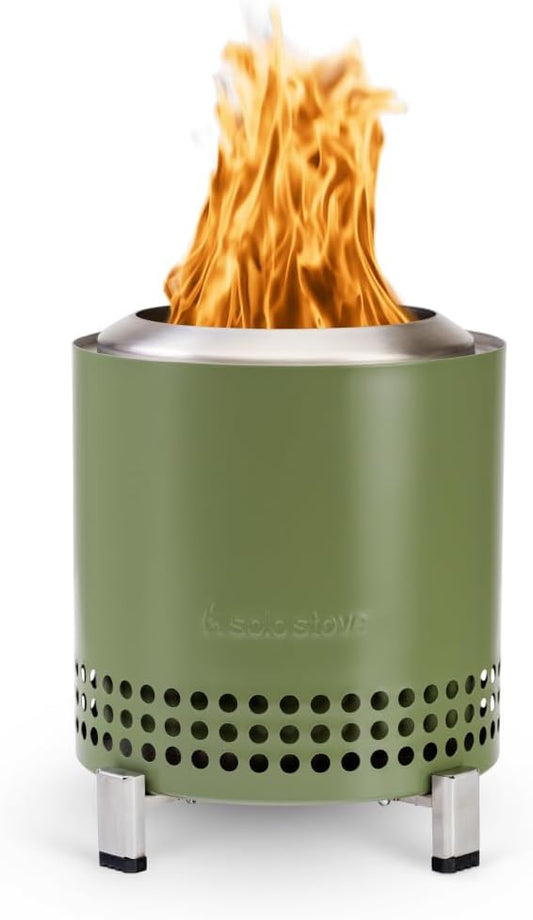 Solo Stove Mesa XL, 7 Inch Tabletop Fire Pit with Stand - Smokeless, Stainless Steel Fire Pit for Camping, Outdoor & Patio- Wood Burning or Pellet Fueled Portable Bonfire, 2.3lbs, Deep Olive