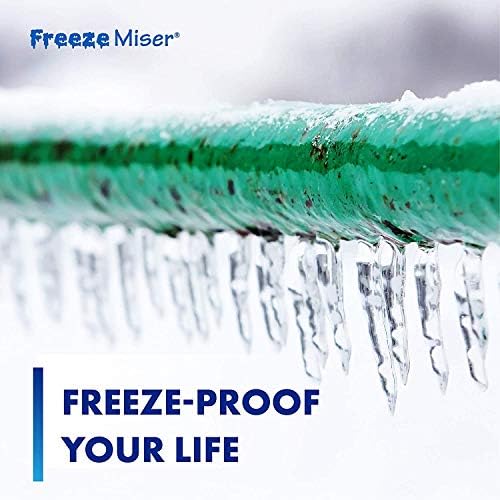 Freeze Miser Outdoor Faucet & Spigot Freeze Protection – Patented Valve Shield, Activates at Water Temperature Below 37°F/3°C – Durable Winter Cover Alternative – Quick Install, Saves Water – 2 Pack