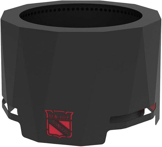 Blue Sky Outdoor Living NHL New York Rangers 24” Steel Peak Patio Smokeless Fire Pit, Firewood and/or Wood Pellet Burning