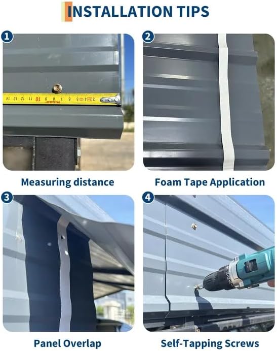 13'x26' Metal Carport, Heavy Duty Car Ports Kit for Trucks, Boats, RV, Tractor, Reinforced Frame with Anchors, Easy Assembly