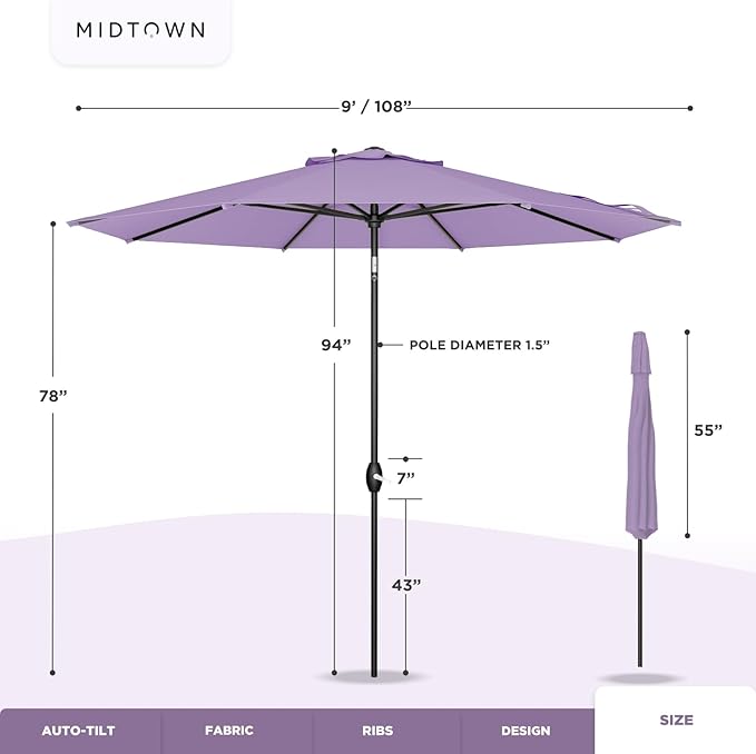 Midtown Umbrellas Patio Umbrella Color 344