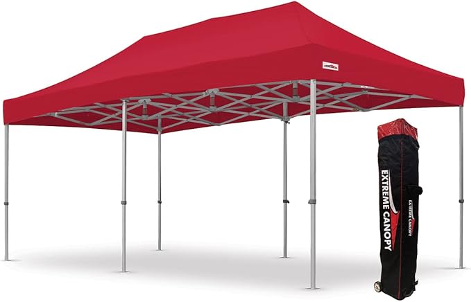Extreme Canopy Commercial Heavy Duty Aluminum Instant Popup Canopy Tent (Red, 10ft x 20ft)
