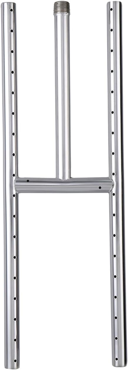VEVOR 6 x 18 inch Drop-in Fire Pit Pan, Rectangular Stainless Steel Fire Pit Burner, Natural & Propane Gas Fire Pan H-Burner 90,000 BTU for Indoor or Outdoor Use