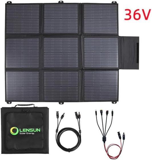LensunSolar 200W 36V Portable Solar Panel Blanket with Standard Connectors for Solar Generator Power Station, Lightweight Ultra-Thin only 5.2 kgs/11.4 lbs