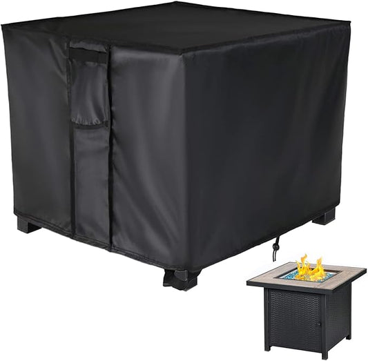 Fire Pit Cover,30 Inch Square Firepit Covers 30x30 for Outdoor Gas Fireplace,Fire Pit Table Covers Square - 30x30x25 Inch