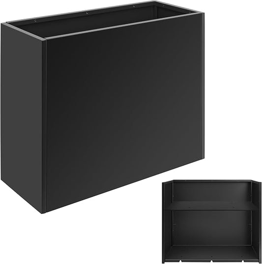 Metal Planter Box 30” x 12” x 24”, Outdoor Planter with Removable Insert Shelf, Black Steel Planter Heavy Duty for Porch, Garden, Patio, Yard
