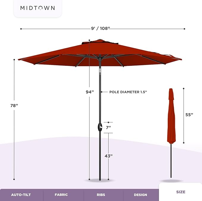 Midtown Umbrellas Patio Umbrella Color 326