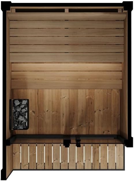 GL4 Outdoor Sauna Kit, Garden Luxury-Series Outdoor DIY Sauna Kit, Thermo-Spruce, up to 4 Persons Bundles (Sauna Heater and Sauna Stones Included) (HIVE MINI 6 WiFi - Gold)