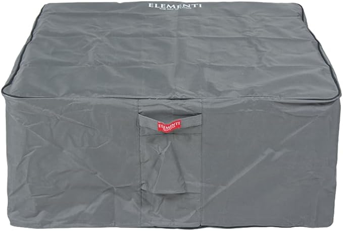 Elementi Square Outdoor Gas Fire Pit Table, Natural Gas Fire Pits for Outside Patio Includes Canvas Cover & Lava Rocks, Firepit Outdoor Fireplace for Backyard Gas Fire Pits & Outdoor Fireplaces