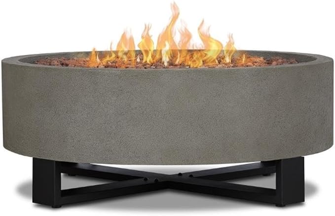 Bowery Hill Contemporary Propane Fire Bowl for Outdoors in Glacier Gray