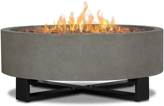 Bowery Hill Contemporary Propane Fire Bowl for Outdoors in Glacier Gray