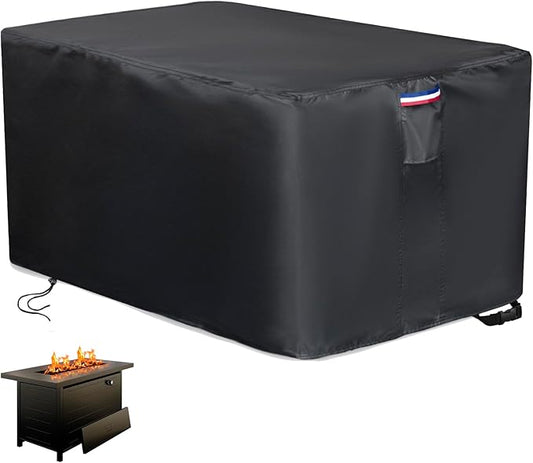 Fire Pit Cover Rectangular,600D Outdoor Furniture Covers Waterproof For Patio Tables,43" Propane Gas Firepit Table Cover For Rectangle Fireplace,43"L x 25"W x 25"H