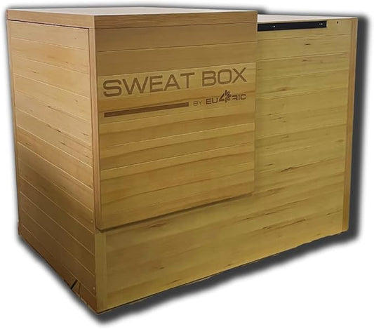 Sweatbox Sauna – Compact Infrared & Red Light Home Sauna | 110V Standard Oulet Plug-In No Electrician Needed| Personal Detox & Recovery Cabin for Wellness, Relaxation & Muscle Recovery | By Eu4ric