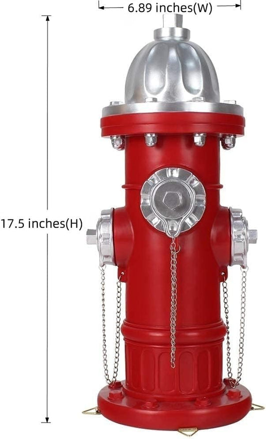 SHGYIBRISK Fire Hydrant for Dogs to Pee On: Dog Fire Hydrant Pee Post Outdoor - 17.5" Training Post Statue for Yard Garden (Red-Silver-Big)