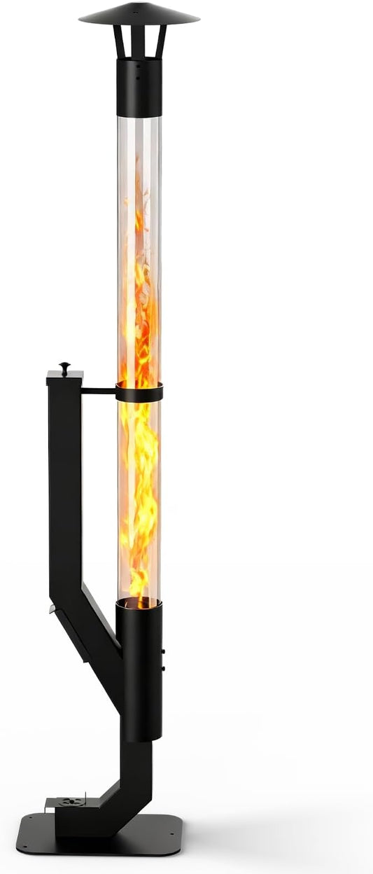 yoyomax Wood Pellet Patio Heater,Outdoor Pellet Heater,Portable Wood Pellet Fire Pit with Ash Tray Patio Rocket Stove for Backyard Camping Garden Balcony