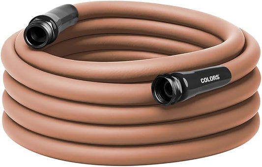 Flexzilla Colors Garden Hose 5/8 in. x 50 ft., Lightweight All-Weather Water Hose, Durable and Flexible, Leak-Free Connections, Red Clay
