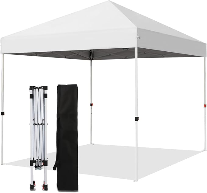 Northroad 8X8 FT Pop Up Canopy, Outdoor Instant Canopy Tent w/Carrying Bag, Portable Gazebo Shelter for Wedding Party,Commercial Event,Patio,Garden,Beach-White