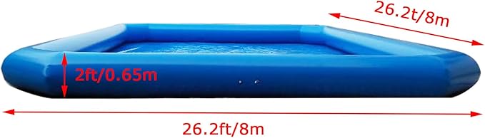 26.2x26.2x2ft Commercial Large Inflatable Pool Blow Up Swim Pools Swimming Lounge Pools with One Blower for Commercial Outdoor Summer