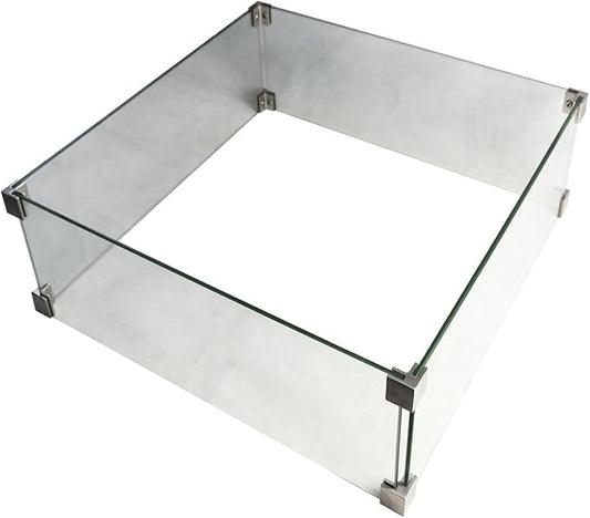 All Fire Table Pit Wind Screens and Stainless Steel Buner Lid from ELEMENTI | ELEMENTI Plus and MODENO (Wind Screens, Square 17.7" WS - 003A)